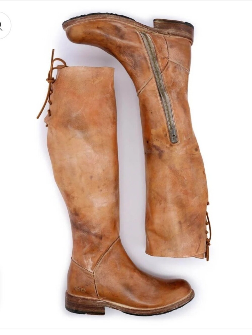 BED STU MANCHESTER TALL LEATHER LACE UP RIDING BOOTS TAN RUSTIC WESTERN SZ 7 - Picture 2 of 15